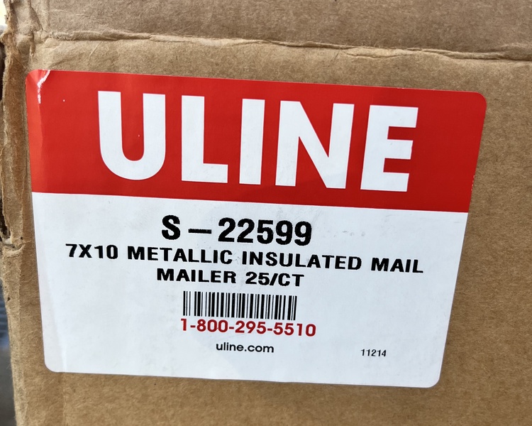 LiquiDonate Uline 7x10 Metallic Insulated Mailer 25 Count Box